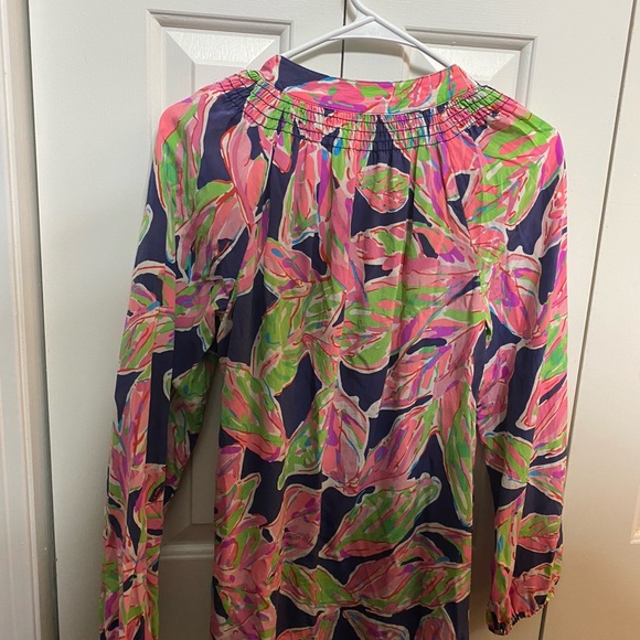 Lilly Pulitzer Elsa Silk Blouse Top Small - Picture 3 of 7